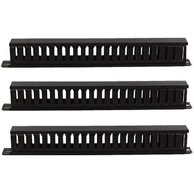 1U 22 Slot Rack Mount Horizontal Cable Manager Duct Raceway for 19" Server Rack